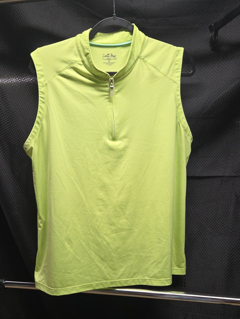 Coral Bay Golf Sleeveless Half-Zip Tank Top - Lime